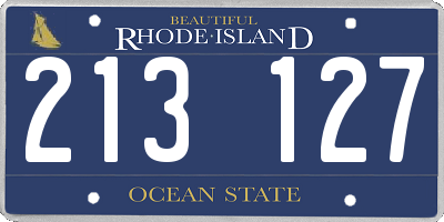 RI license plate 213127