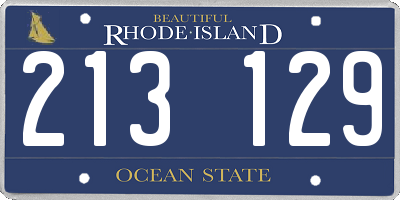RI license plate 213129