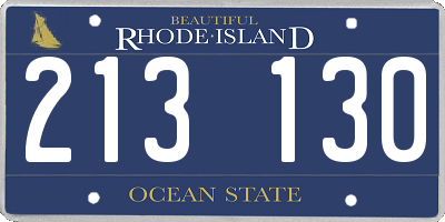 RI license plate 213130