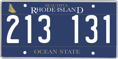 RI license plate 213131