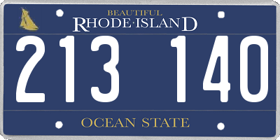 RI license plate 213140