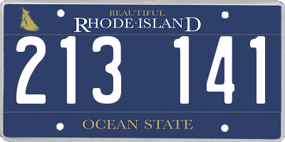 RI license plate 213141