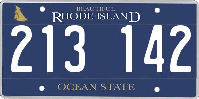 RI license plate 213142