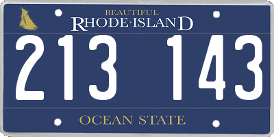 RI license plate 213143