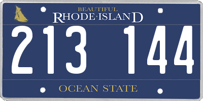 RI license plate 213144