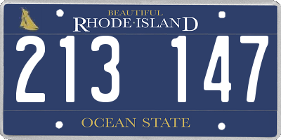 RI license plate 213147
