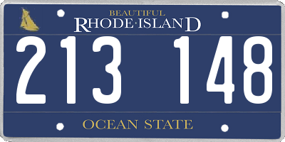 RI license plate 213148