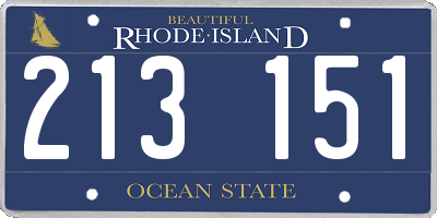 RI license plate 213151