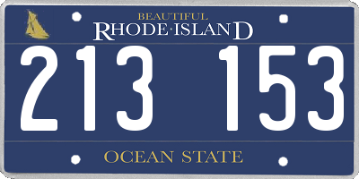 RI license plate 213153