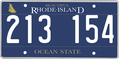RI license plate 213154