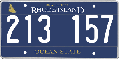 RI license plate 213157