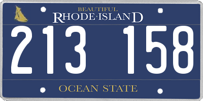 RI license plate 213158