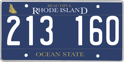 RI license plate 213160