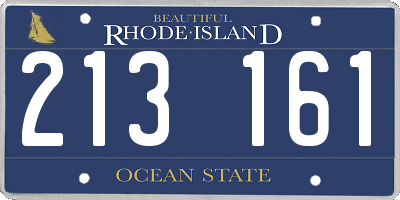 RI license plate 213161