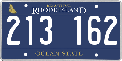 RI license plate 213162
