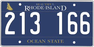 RI license plate 213166