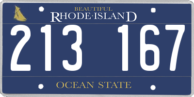 RI license plate 213167