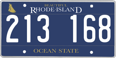 RI license plate 213168