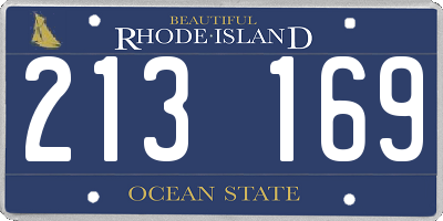 RI license plate 213169