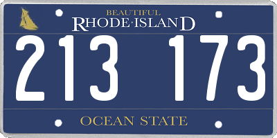 RI license plate 213173