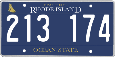 RI license plate 213174