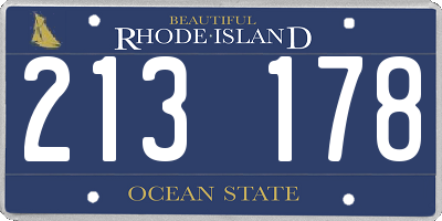 RI license plate 213178