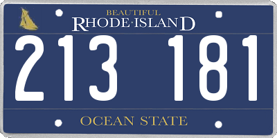 RI license plate 213181