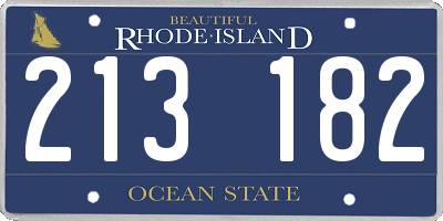 RI license plate 213182