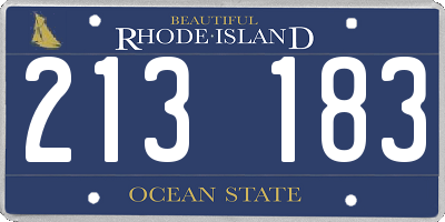 RI license plate 213183