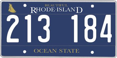 RI license plate 213184