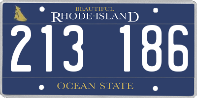 RI license plate 213186