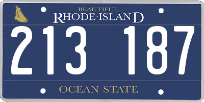 RI license plate 213187