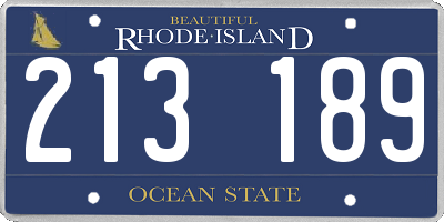 RI license plate 213189