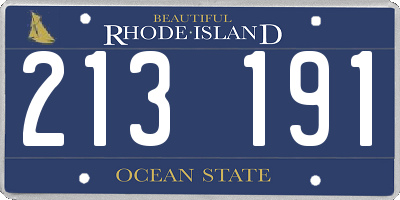 RI license plate 213191