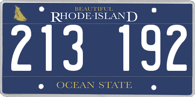RI license plate 213192