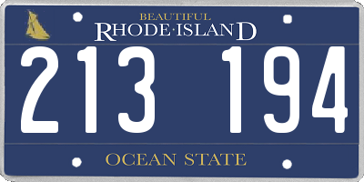 RI license plate 213194