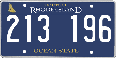 RI license plate 213196