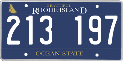 RI license plate 213197