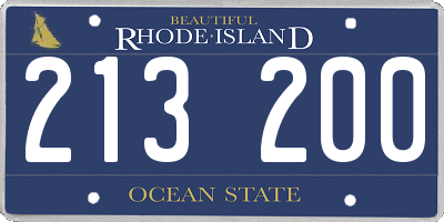 RI license plate 213200
