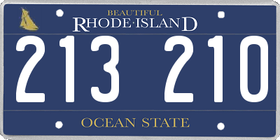 RI license plate 213210