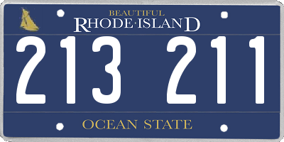 RI license plate 213211