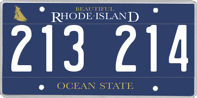 RI license plate 213214