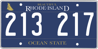 RI license plate 213217
