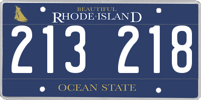 RI license plate 213218