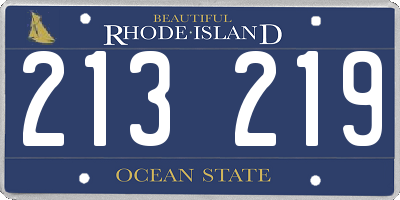 RI license plate 213219