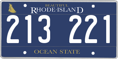 RI license plate 213221