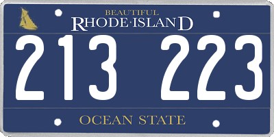 RI license plate 213223