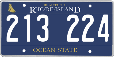 RI license plate 213224