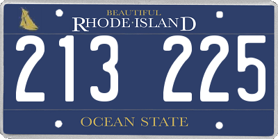 RI license plate 213225