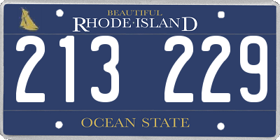 RI license plate 213229